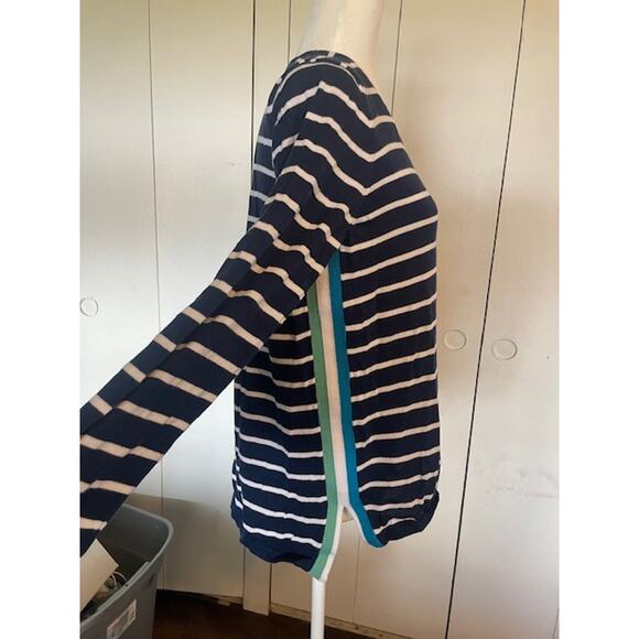 Vineyard Vines Size Large Women's 100% Cotton Sweater Navy Blue & White Stripe - Picture 2 of 5